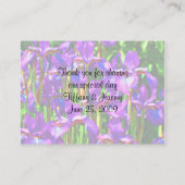 Paarse Irissen Flower Trouwtafel Plaatskaartje (Achterkant)