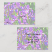 Paarse Irissen Flower Trouwtafel Plaatskaartje (Voorkant / Achterkant)