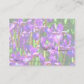 Paarse Irissen Flower Trouwtafel Plaatskaartje (Voorkant)