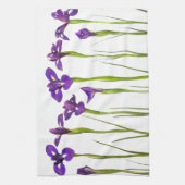 Paarse irissen geïsoleerd op een witte achtergrond theedoek (Verticaal)