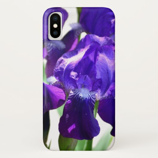 Paarse Irissen Iris Bloem Case-Mate iPhone Case (Achterkant)