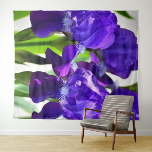 Paarse Irissen Iris Bloem Wandkleed (In Situ (horizontaal))