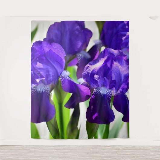 Paarse Irissen Iris Bloem Wandkleed (Voorkant)