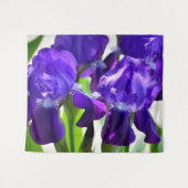 Paarse Irissen Iris Bloem Wandkleed (Voorkant (horizontaal))