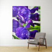Paarse Irissen Iris Bloem Wandkleed (In situ)