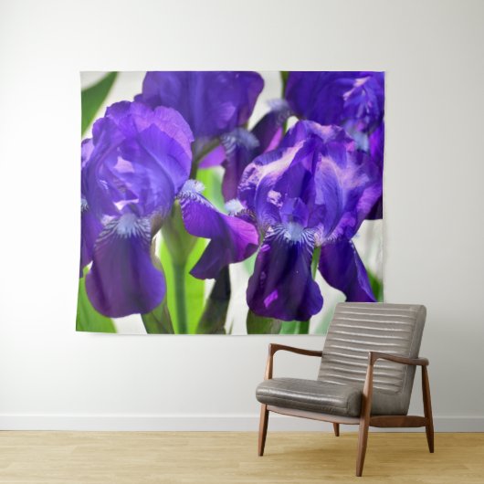 Paarse Irissen Iris Bloem Wandkleed (In Situ (horizontaal))