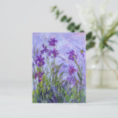 Paarse Irissen Landschap Claude Monet Briefkaart (Staand voorkant)