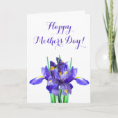 Paarse Irissen Moederdag Kaart (Voorkant)