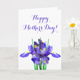 Paarse Irissen Moederdagkaart Kaart