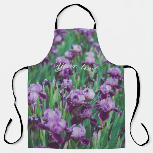 Paarse irissen schort (Voorkant)