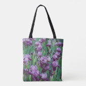 Paarse irissen tote bag (Achterkant)