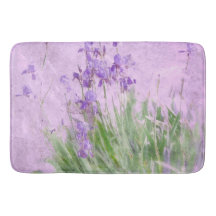Paarse Irissen Waterverf Bath Mat