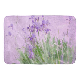 Paarse Irissen Waterverf Bath Mat
