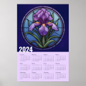 Paarse iriswandkalender poster (Voorkant)