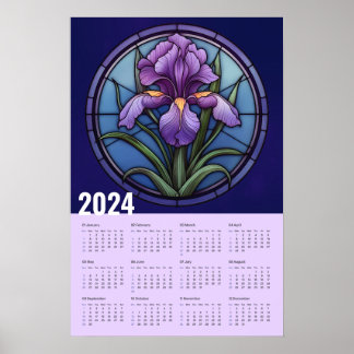 Paarse iriswandkalender poster