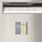 Paarse Islamitische bloemenArabische Bismillah Kal Magneet (Insitu (Vaatwasser))