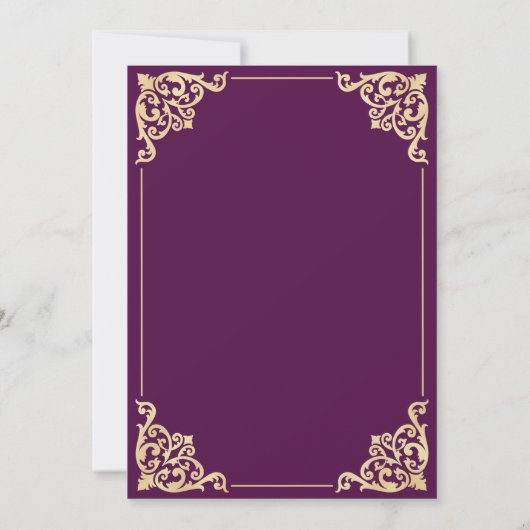  Paarse islamitische bruiloft Kaart (Achterkant)