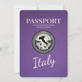 Paarse Italië Paspoort Save The Date (Voorkant)