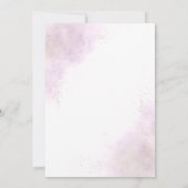 Paarse Ivoor Goud Bloemen Lijst Elegante bruiloft Kaart (Achterkant)