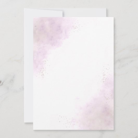 Paarse Ivoor Gouden Bloem Elegant Vrijgezellenfees Kaart (Achterkant)