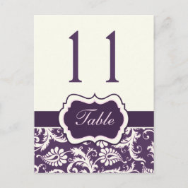 Paarse, Ivoor, Roze Streep Damast Tafelnummer