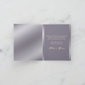 Paarse ivoorkleurige crème trouwring verlovingsrin bedankkaart (Binnen)