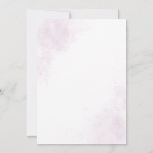 Paarse Ivoren Bloemen Eucalyptus Elegant Huwelijk Kaart (Achterkant)