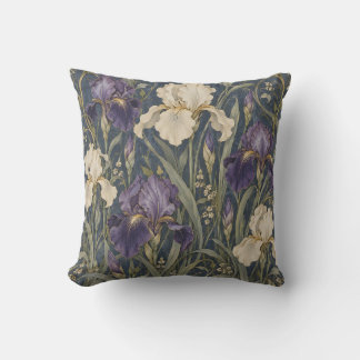 Paarse Ivoren Iris Art Nouveau Kussen