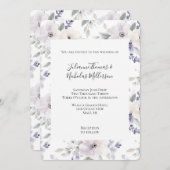 Paarse ivoren lavendelbloemen bruiloft Kaart (Voorkant / Achterkant)