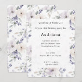  Paarse Ivoren Lavendelbloemen Verjaardag Kaart (Voorkant / Achterkant)