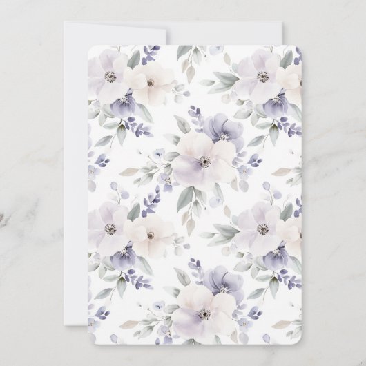 Paarse Ivoren Lavendelbloemen Verjaardag Kaart (Achterkant)