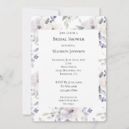 Paarse ivoren lavendelbloemen Vrijgezellenfeest Kaart