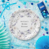  Paarse ivoren lavendelbloemen Vrijgezellenfeest Papieren Bordje (Feest)