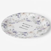  Paarse ivoren lavendelbloemen Vrijgezellenfeest Papieren Bordje (Gekanteld)