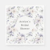  Paarse ivoren lavendelbloemen Vrijgezellenfeest Servet (Voorkant)