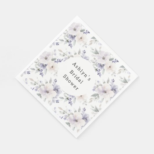  Paarse ivoren lavendelbloemen Vrijgezellenfeest Servet (Hoek)