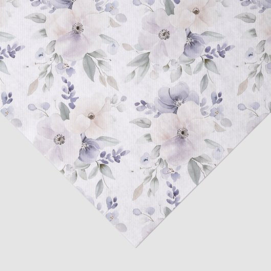 Paarse ivoren lavendelbloemen Vrijgezellenfeest Tissuepapier (Detail)
