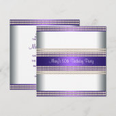 Paarse Ivoren Vrouwen 50ste Verjaardagsfeest Kaart (Voorkant / Achterkant)