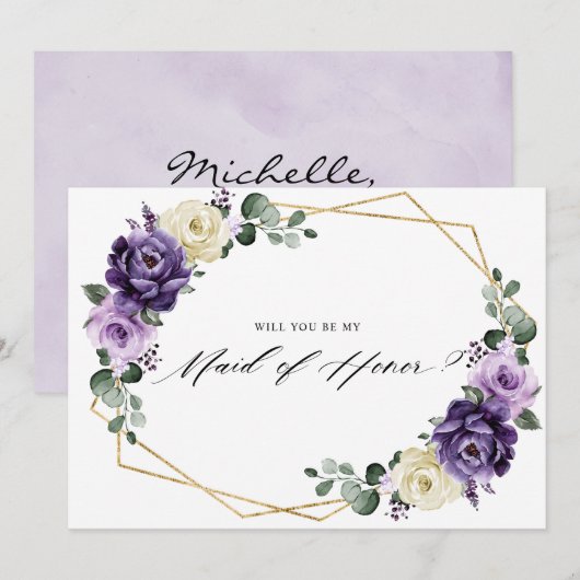 Paarse Ivory Gold Zal mijn eerbewijs zijn? Kaart (Voorkant / Achterkant)