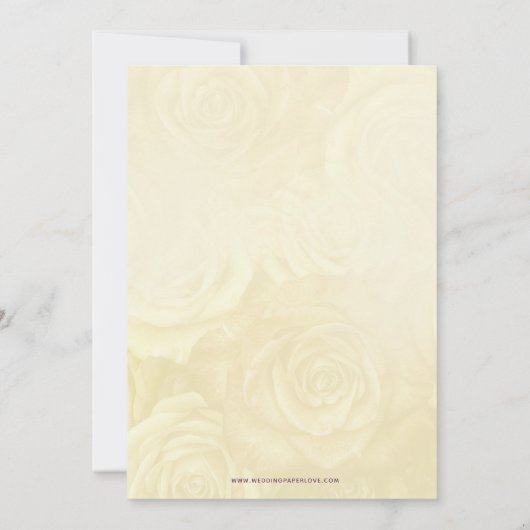 Paarse Ivory Rozen  Bridal Tea Kaart (Achterkant)