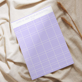 Paarse jaarlijkse nieuwjaarsbudgettering notitieblok