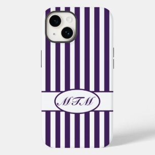 Paarse jaarstrips met monogram Case-Mate iPhone case