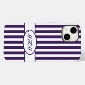 Paarse jaarstrips met monogram Case-Mate iPhone case (Achterkant (horizontaal))