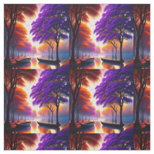 Paarse Jacaranda beveegt de rivier de Fabric Stof
