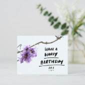 Paarse Jacaranda Bloemen Verjaardag Briefkaart (Staand voorkant)
