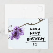Paarse Jacaranda Bloemen Verjaardag Briefkaart (Voorkant / Achterkant)