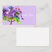 Paarse Jacaranda-boomkunst waterverf Notitiekaartje (Voorkant / Achterkant)