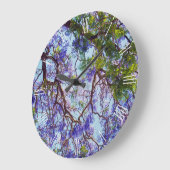 Paarse Jacaranda-boomolie verf, grote wandklok (Hoek)