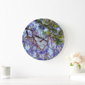 Paarse Jacaranda-boomolie verf, grote wandklok (Huis)