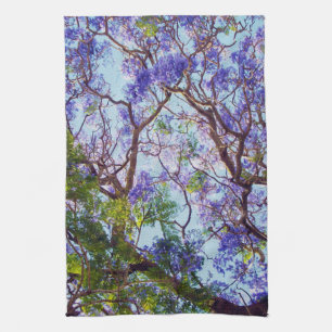 Paarse Jacaranda-kleur van het boomwater, Theedoek